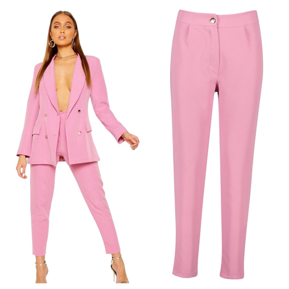 Boohoo pink skinny dress pants - 6